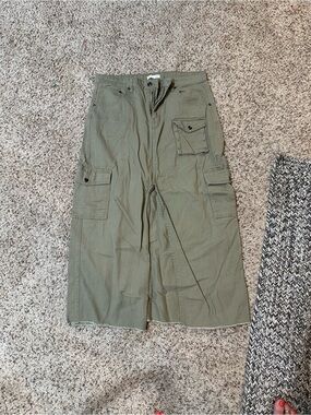 Aeropostale Olive Green Cargo Maxi Skirt